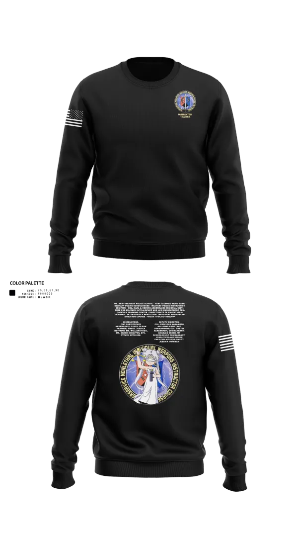 Crew Neck Sweatshirt, Fort Leonard Wood Basic Military Police Schoolhouse Instructors & Faculty, , Teamtime, Team time, sublimation, custom sports apparel, team uniforms, spirit wear, spiritwear, sports uniforms, custom shirts, team store, custom team store, fundraiser sports, apparel fundraiser