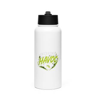 Oklahoma Havoc Stainless Steel Water Bottle with a Straw Lid