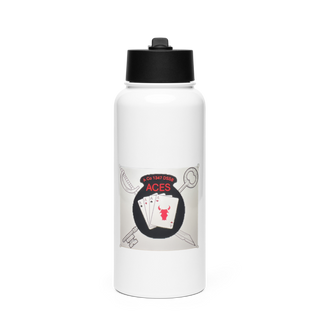 A Co 1347 DSSB 62460778 Stainless Steel Water Bottle with a Straw Lid