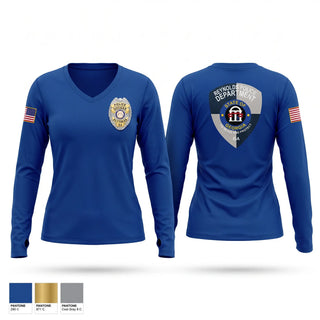 Womens Long Sleeve Vneck Shirt, Reynolds Police Department, Police, Teamtime, Team time, sublimation, custom sports apparel, team uniforms, spirit wear, spiritwear, sports uniforms, custom shirts, team store, custom team store, fundraiser sports, apparel fundraiser