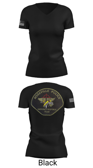 Womens Short Sleeve Vneck Shirt, Roseville E.R.T., , Teamtime, Team time, sublimation, custom sports apparel, team uniforms, spirit wear, spiritwear, sports uniforms, custom shirts, team store, custom team store, fundraiser sports, apparel fundraiser