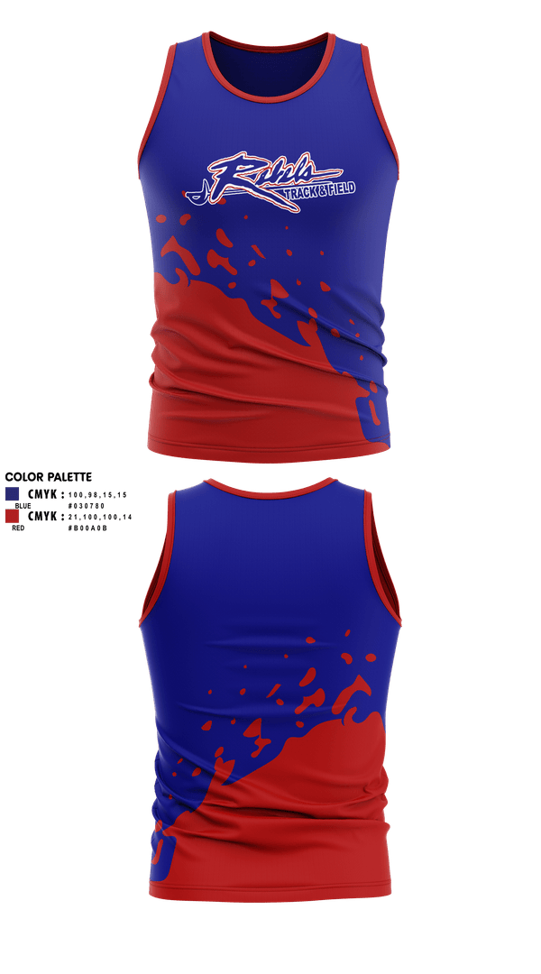 Tank Top, Byrnes Rebels Track & Field, Track & Field, Teamtime, Team time, sublimation, custom sports apparel, team uniforms, spirit wear, spiritwear, sports uniforms, custom shirts, team store, custom team store, fundraiser sports, apparel fundraiser