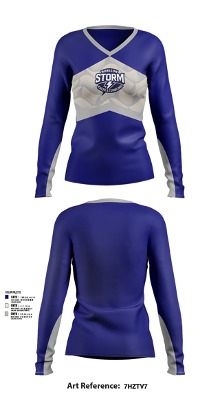 Womens Long Sleeve Vneck Shirt, Horizon Storm, Cheer, Teamtime, Team time, sublimation, custom sports apparel, team uniforms, spirit wear, spiritwear, sports uniforms, custom shirts, team store, custom team store, fundraiser sports, apparel fundraiser