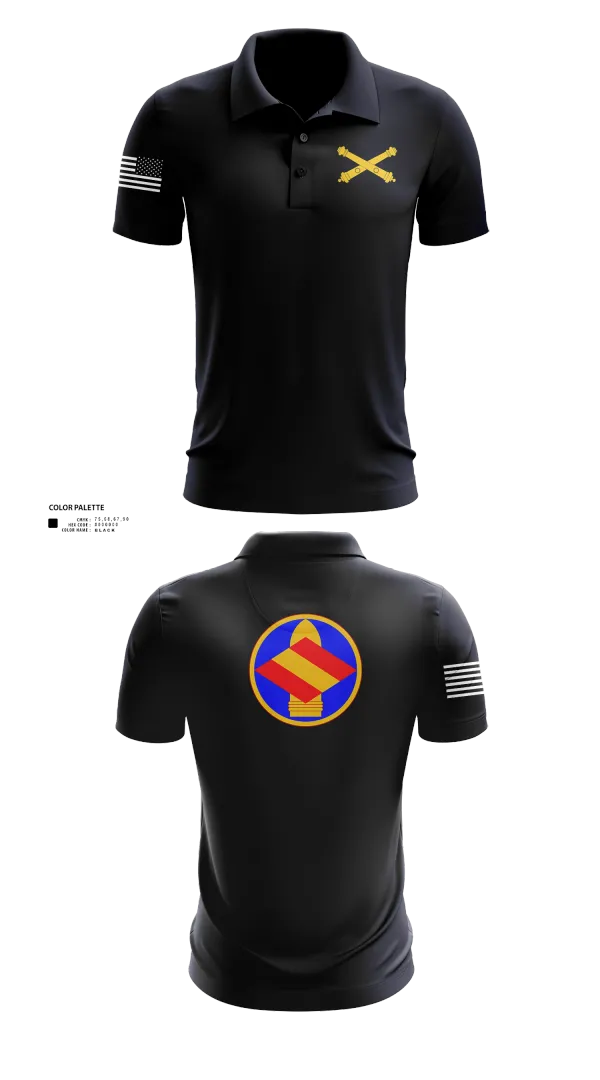 Short Sleeve Performance Polo, HQ 142 FA BDE, National Guard, Teamtime, Team time, sublimation, custom sports apparel, team uniforms, spirit wear, spiritwear, sports uniforms, custom shirts, team store, custom team store, fundraiser sports, apparel fundraiser