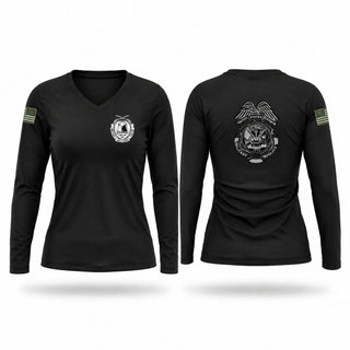 Womens Long Sleeve Vneck Shirt, 313 MP DET (Law and Order), Army, Teamtime, Team time, sublimation, custom sports apparel, team uniforms, spirit wear, spiritwear, sports uniforms, custom shirts, team store, custom team store, fundraiser sports, apparel fundraiser