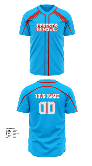 Full Button Baseball Jersey, Legends, Baseball, Teamtime, Team time, sublimation, custom sports apparel, team uniforms, spirit wear, spiritwear, sports uniforms, custom shirts, team store, custom team store, fundraiser sports, apparel fundraiser