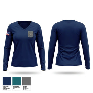 Womens Long Sleeve Vneck Shirt, Brady Police Department, Police, Teamtime, Team time, sublimation, custom sports apparel, team uniforms, spirit wear, spiritwear, sports uniforms, custom shirts, team store, custom team store, fundraiser sports, apparel fundraiser