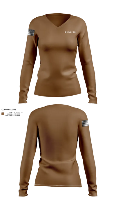 B 1-145 / 2-3 32312351 Women's Long Sleeve V-neck Shirt - 21