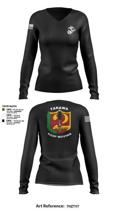 2d Reg 53277389 Women's Long Sleeve V-neck Shirt - 3