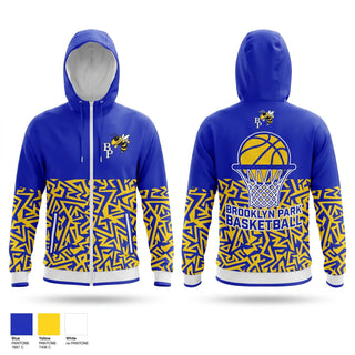 Windbreaker, Brooklyn Park Bees, Men's Basketball, Teamtime, Team time, sublimation, custom sports apparel, team uniforms, spirit wear, spiritwear, sports uniforms, custom shirts, team store, custom team store, fundraiser sports, apparel fundraiser
