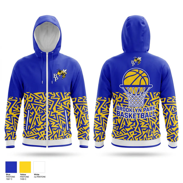 Windbreaker, Brooklyn Park Bees, Men's Basketball, Teamtime, Team time, sublimation, custom sports apparel, team uniforms, spirit wear, spiritwear, sports uniforms, custom shirts, team store, custom team store, fundraiser sports, apparel fundraiser