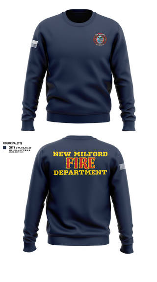 Crew Neck Sweatshirt, New Milford Fire department, Fire Department, Teamtime, Team time, sublimation, custom sports apparel, team uniforms, spirit wear, spiritwear, sports uniforms, custom shirts, team store, custom team store, fundraiser sports, apparel fundraiser