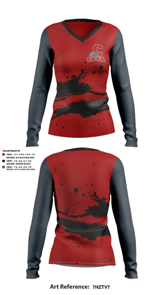 Womens Long Sleeve Vneck Shirt, CAYA, , Teamtime, Team time, sublimation, custom sports apparel, team uniforms, spirit wear, spiritwear, sports uniforms, custom shirts, team store, custom team store, fundraiser sports, apparel fundraiser