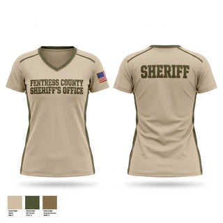 Womens Short Sleeve Vneck Shirt, Fentress County Sheriff’s Office, Police, Teamtime, Team time, sublimation, custom sports apparel, team uniforms, spirit wear, spiritwear, sports uniforms, custom shirts, team store, custom team store, fundraiser sports, apparel fundraiser