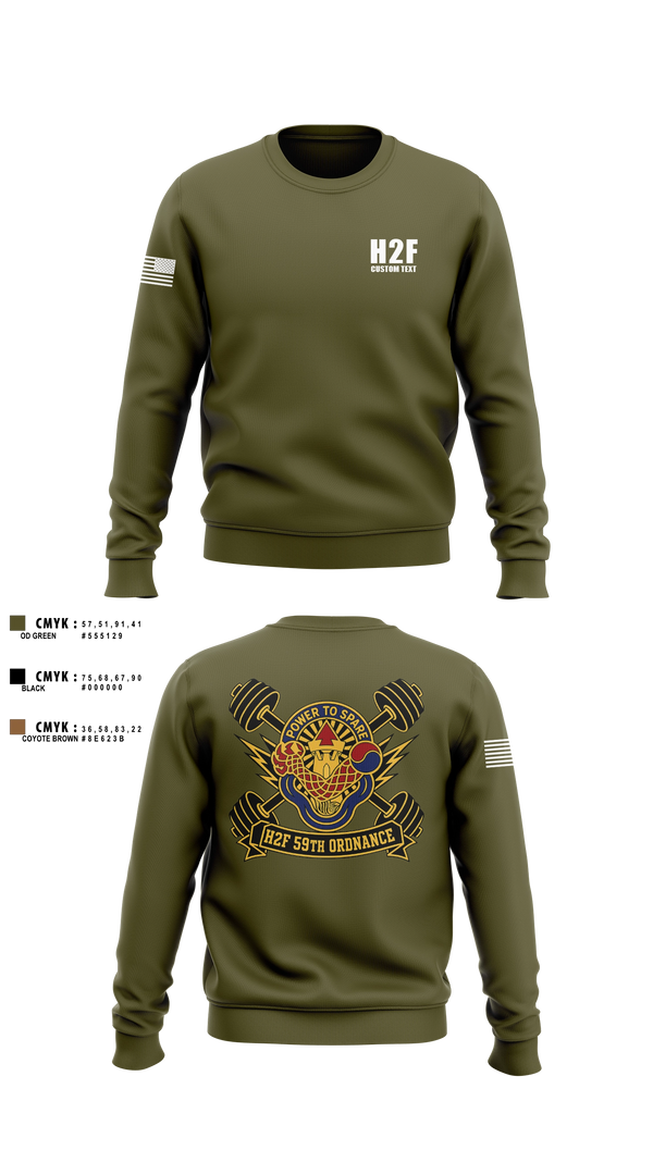 Crew Neck Sweatshirt, 59th ORD BDE, Army, Teamtime, Team time, sublimation, custom sports apparel, team uniforms, spirit wear, spiritwear, sports uniforms, custom shirts, team store, custom team store, fundraiser sports, apparel fundraiser