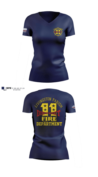 Womens Short Sleeve Vneck Shirt, Livingston parish fire district 11, Fire Department, Teamtime, Team time, sublimation, custom sports apparel, team uniforms, spirit wear, spiritwear, sports uniforms, custom shirts, team store, custom team store, fundraiser sports, apparel fundraiser
