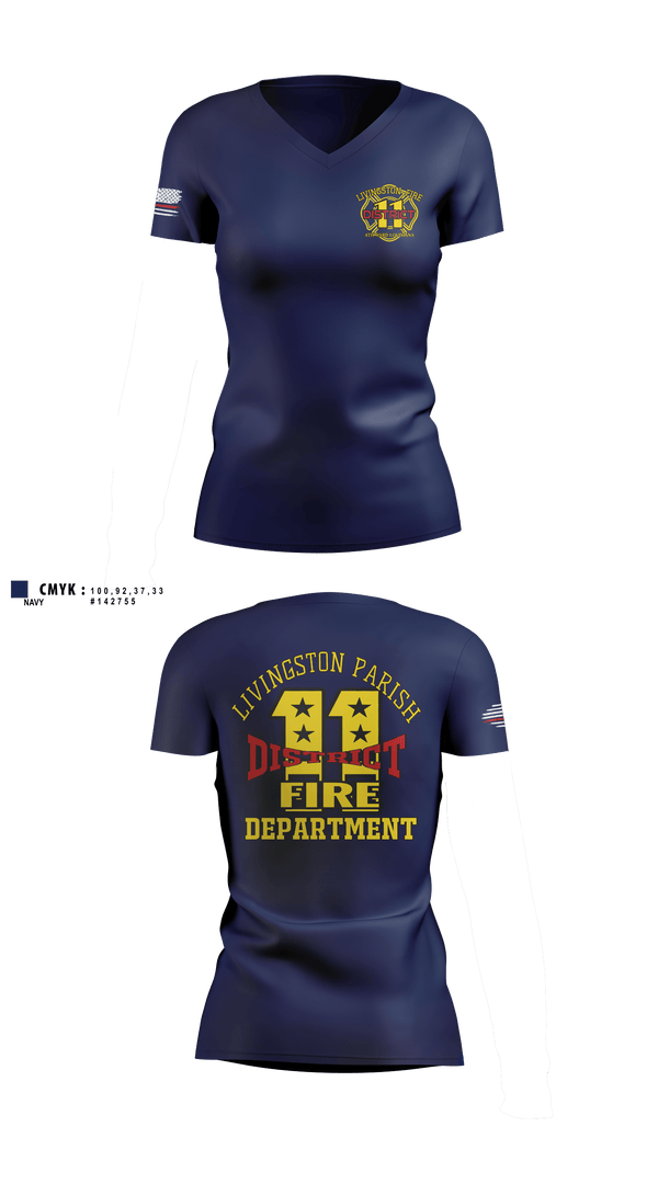 Womens Short Sleeve Vneck Shirt, Livingston parish fire district 11, Fire Department, Teamtime, Team time, sublimation, custom sports apparel, team uniforms, spirit wear, spiritwear, sports uniforms, custom shirts, team store, custom team store, fundraiser sports, apparel fundraiser