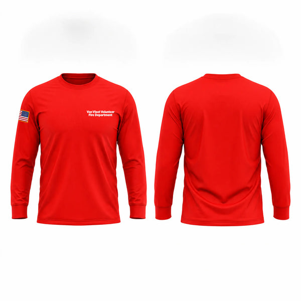 Long Sleeve Performance Shirt, Van Vleet Volunteer Fire Department, Fire Department, Teamtime, Team time, sublimation, custom sports apparel, team uniforms, spirit wear, spiritwear, sports uniforms, custom shirts, team store, custom team store, fundraiser sports, apparel fundraiser