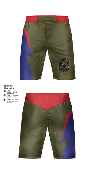 Fight Shorts, Camel kids, Wrestling, Teamtime, Team time, sublimation, custom sports apparel, team uniforms, spirit wear, spiritwear, sports uniforms, custom shirts, team store, custom team store, fundraiser sports, apparel fundraiser