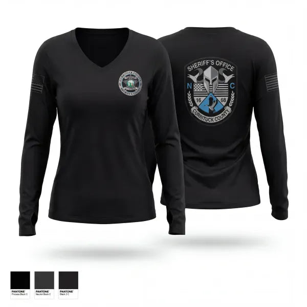 Womens Long Sleeve Vneck Shirt, Currituck county, Police, Teamtime, Team time, sublimation, custom sports apparel, team uniforms, spirit wear, spiritwear, sports uniforms, custom shirts, team store, custom team store, fundraiser sports, apparel fundraiser