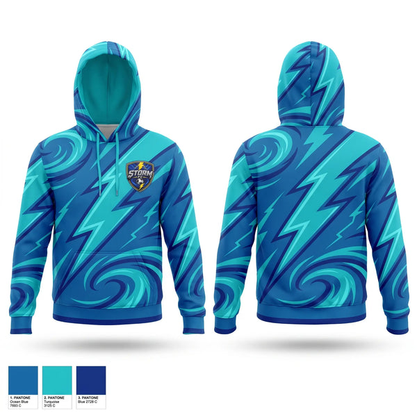 Hoodie, Storm F.C., Men's Soccer, Teamtime, Team time, sublimation, custom sports apparel, team uniforms, spirit wear, spiritwear, sports uniforms, custom shirts, team store, custom team store, fundraiser sports, apparel fundraiser