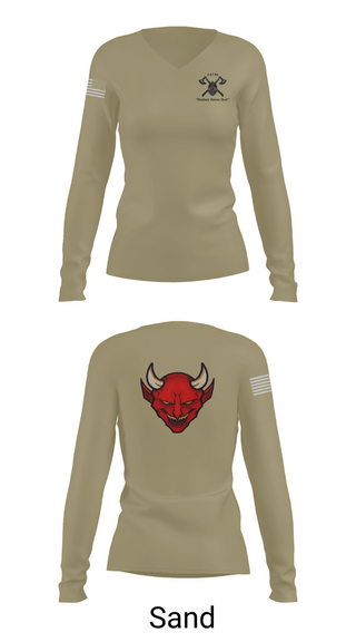Womens Long Sleeve Vneck Shirt, D Co 3-47, , Teamtime, Team time, sublimation, custom sports apparel, team uniforms, spirit wear, spiritwear, sports uniforms, custom shirts, team store, custom team store, fundraiser sports, apparel fundraiser