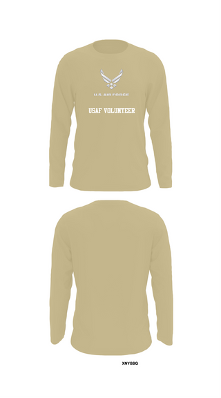 Long Sleeve Performance Shirt, USAF Volunteer, Air Force, Teamtime, Team time, sublimation, custom sports apparel, team uniforms, spirit wear, spiritwear, sports uniforms, custom shirts, team store, custom team store, fundraiser sports, apparel fundraiser