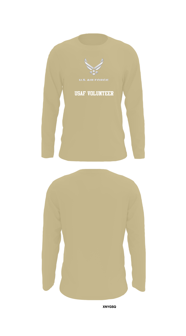 Long Sleeve Performance Shirt, USAF Volunteer, Air Force, Teamtime, Team time, sublimation, custom sports apparel, team uniforms, spirit wear, spiritwear, sports uniforms, custom shirts, team store, custom team store, fundraiser sports, apparel fundraiser