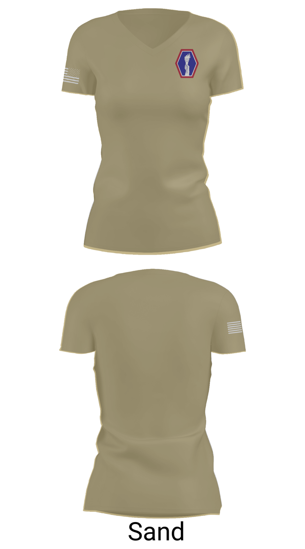 Womens Short Sleeve Vneck Shirt, 100 Battalion 442 Infantry, Army, Teamtime, Team time, sublimation, custom sports apparel, team uniforms, spirit wear, spiritwear, sports uniforms, custom shirts, team store, custom team store, fundraiser sports, apparel fundraiser