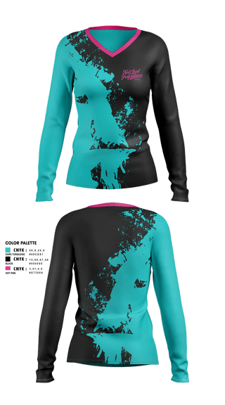 Womens Long Sleeve Vneck Shirt, Next Level Performance, Softball, Teamtime, Team time, sublimation, custom sports apparel, team uniforms, spirit wear, spiritwear, sports uniforms, custom shirts, team store, custom team store, fundraiser sports, apparel fundraiser
