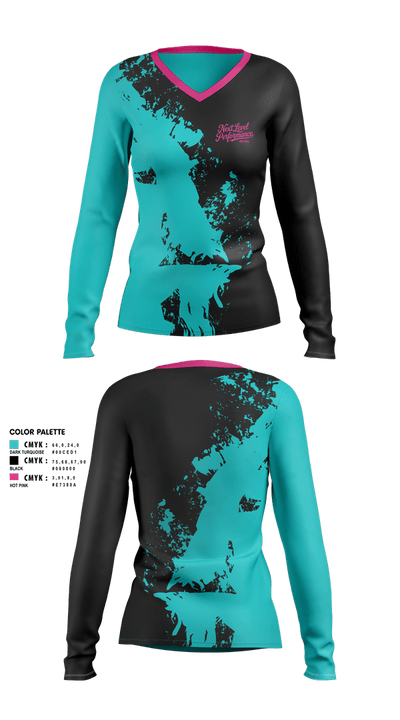 Next Level Performance 46259320 Women's Long Sleeve V-neck Shirt - 1