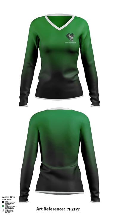 Atholton High School 	Tennis 66294544 Women's Long Sleeve V-neck Shirt - 1