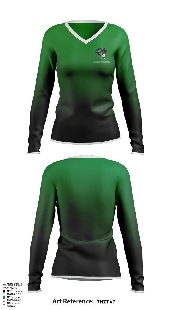 Atholton High School 	Tennis 66294544 Women's Long Sleeve V-neck Shirt - 1