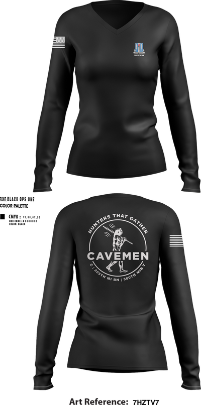 C / 205th MI BN / 500th MIB-T 47218382 Women's Long Sleeve V-neck Shirt - 150