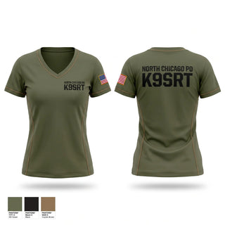 Womens Short Sleeve Vneck Shirt, North Chicago PD K9/SRT, Police, Teamtime, Team time, sublimation, custom sports apparel, team uniforms, spirit wear, spiritwear, sports uniforms, custom shirts, team store, custom team store, fundraiser sports, apparel fundraiser