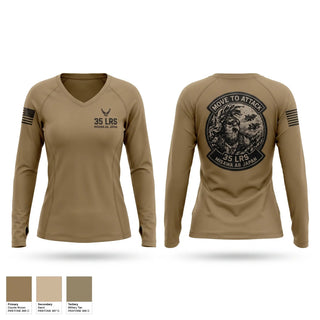 Womens Long Sleeve Vneck Shirt, 35 LRS, Air Force, Teamtime, Team time, sublimation, custom sports apparel, team uniforms, spirit wear, spiritwear, sports uniforms, custom shirts, team store, custom team store, fundraiser sports, apparel fundraiser