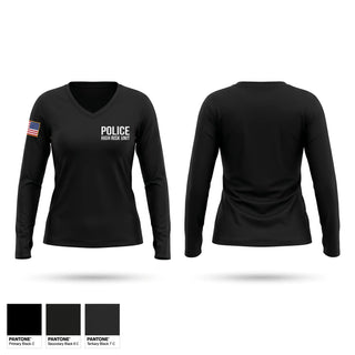 Womens Long Sleeve Vneck Shirt, Police High Risk Unit, Police, Teamtime, Team time, sublimation, custom sports apparel, team uniforms, spirit wear, spiritwear, sports uniforms, custom shirts, team store, custom team store, fundraiser sports, apparel fundraiser