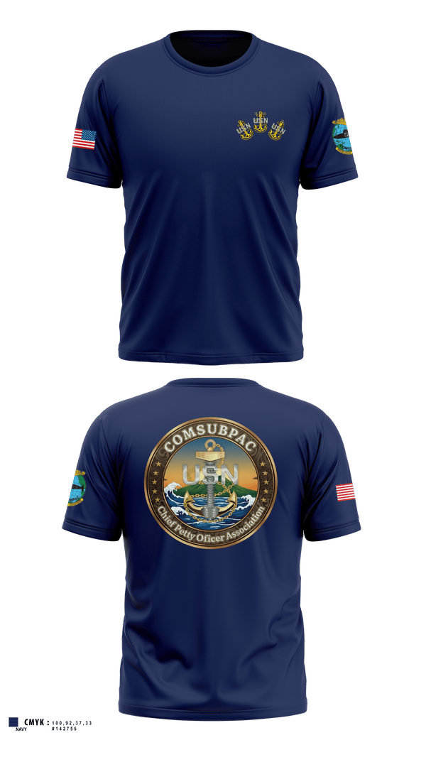 Old School Cotton Feel Shirt, COMSUBPAC CPOA, Navy, Teamtime, Team time, sublimation, custom sports apparel, team uniforms, spirit wear, spiritwear, sports uniforms, custom shirts, team store, custom team store, fundraiser sports, apparel fundraiser