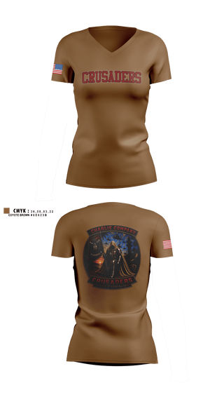 Womens Short Sleeve Vneck Shirt, CRUSADERS, Army, Teamtime, Team time, sublimation, custom sports apparel, team uniforms, spirit wear, spiritwear, sports uniforms, custom shirts, team store, custom team store, fundraiser sports, apparel fundraiser