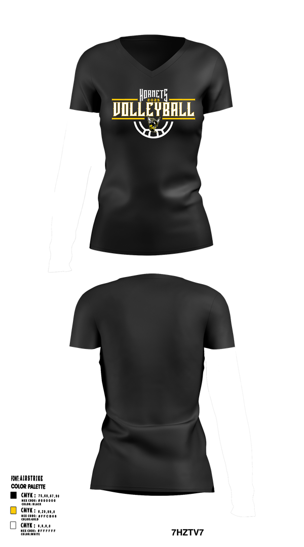 Womens Short Sleeve Vneck Shirt, Fulton Hornets Volleyball, Women's Volleyball, Teamtime, Team time, sublimation, custom sports apparel, team uniforms, spirit wear, spiritwear, sports uniforms, custom shirts, team store, custom team store, fundraiser sports, apparel fundraiser