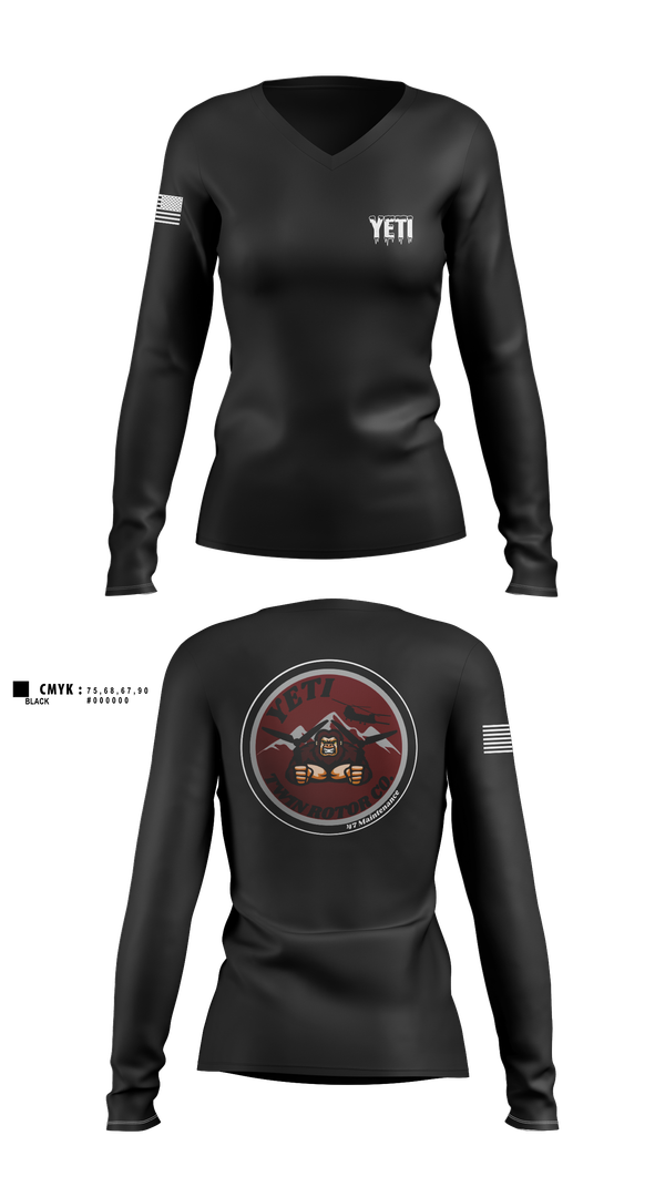 Womens Long Sleeve Vneck Shirt, 160th SOAR, , Teamtime, Team time, sublimation, custom sports apparel, team uniforms, spirit wear, spiritwear, sports uniforms, custom shirts, team store, custom team store, fundraiser sports, apparel fundraiser