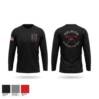 Long Sleeve Performance Shirt, Burlington Volunteer Fire Department (BVFD), Fire Department, Teamtime, Team time, sublimation, custom sports apparel, team uniforms, spirit wear, spiritwear, sports uniforms, custom shirts, team store, custom team store, fundraiser sports, apparel fundraiser