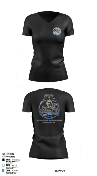Jayy’s pool and spa 55938690 Women's Short Sleeve V-neck Shirt - 1