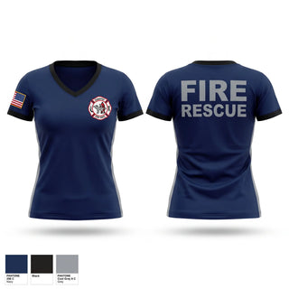 Womens Short Sleeve Vneck Shirt, Canisteo Fire Department, Fire Department, Teamtime, Team time, sublimation, custom sports apparel, team uniforms, spirit wear, spiritwear, sports uniforms, custom shirts, team store, custom team store, fundraiser sports, apparel fundraiser
