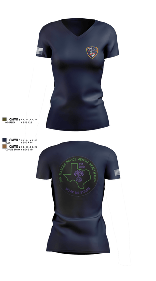 SMPD Mental Health Unit 50608252 Women's Short Sleeve V-neck Shirt -1