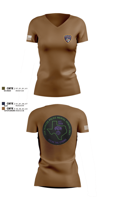 SMPD Mental Health Unit 50608252 Women's Short Sleeve V-neck Shirt -3