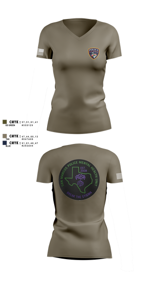 SMPD Mental Health Unit 50608252 Women's Short Sleeve V-neck Shirt - 4