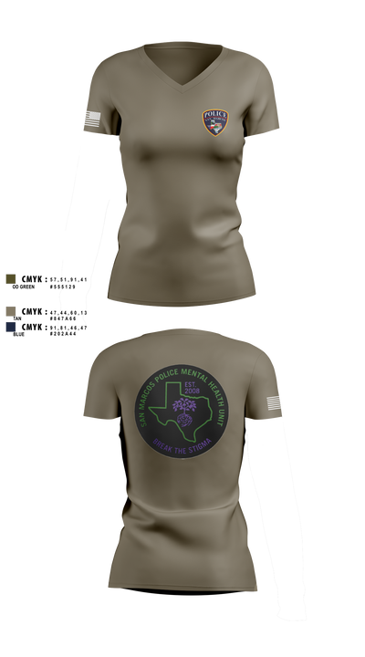 SMPD Mental Health Unit 50608252 Women's Short Sleeve V-neck Shirt - 4
