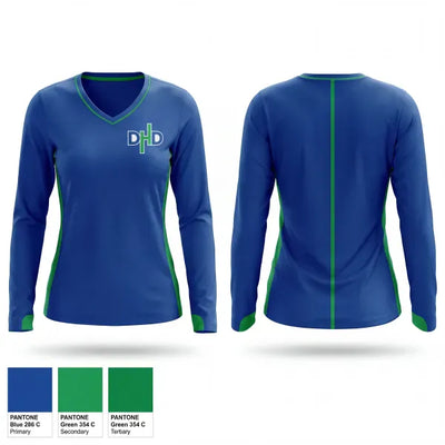 DHD 87380054 Women's Long Sleeve V-neck Shirt - 1