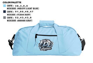 Duffle Bag, Fort Dodge Legends, Baseball, Teamtime, Team time, sublimation, custom sports apparel, team uniforms, spirit wear, spiritwear, sports uniforms, custom shirts, team store, custom team store, fundraiser sports, apparel fundraiser